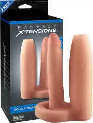 Насадка увеличитель Double Trouble Girth Gainer для двойного проникновения – телесная