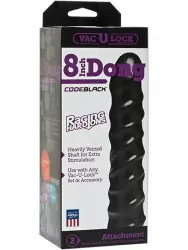 Рельефная насадка фаллоимитатор Vac-U-Lock CodeBlack, 20 см, со спиральным рельефом, черный