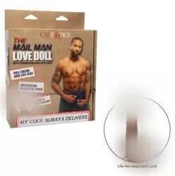 Надувная секс-кукла с фаллосом THE MAIL MAN LOVE DOLL, ПВХ, коричневый