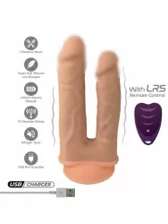 Реалистичный двойной вибратор SILEXD Penetrant Model 1, с пультом Д/У, 19,5 см, телесный