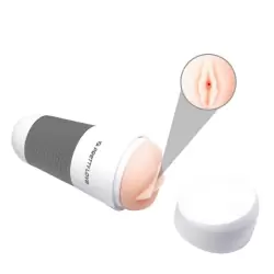 Удобный мастурбатор вагина в тубусе Kitty – телесный