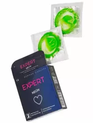Оригинальные презервативы EXPERT Neon, светящиеся, 18 см, 2 шт. в уп.