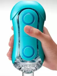 Яркий мастурбатор Tenga Flip ORB Ocean, рельефный, 18 см, голубой