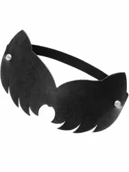 Маска на глаза Pecado BDSM, с ушками кошки, закрытая, натуральная кожа, чёрная