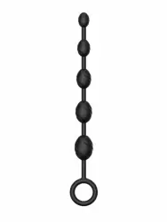 Элегантная анальная цепочка Erozon №03 Anal Chain, 30 см, 5 бусин, силикон, черный