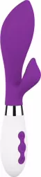 Изогнутый вибратор-кролик Achelois, 21,7 см, 10 скоростей, фиолетовый с белым