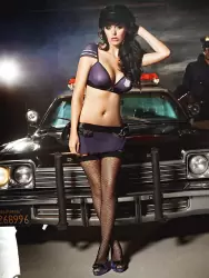 Чулки Night Patrol Police с узором высокие – черные