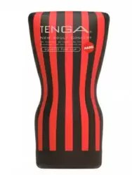 Нереалистичный мастурбатор Tenga Soft Case Cup Strong, 15,5 см, ТПЭ, красно-черный