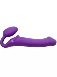 Анатомический страпон Strap-On-Me с 3 моторами, безремневой, размер L, фиолетовый