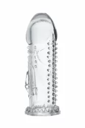Насадка на пенис TOYFA с клиторальным стимулятором - прозрачный