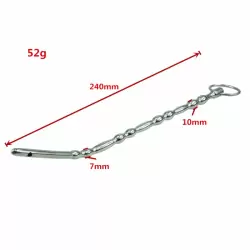 Изогнутая полая уретральная струна из металла Kanikule metal - серебристый