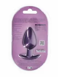 Гладкая анальная пробка Shots toys, 8,9 см, силикон, фиолетовый металлик