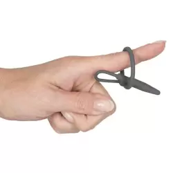 Стимулятор для уретры с кольцом для головки Penis Plug - серый