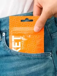 Нереалистичный мастурбатор Tenga Pocket Hexa-Brick, 7,5 см, ТПЭ, белый