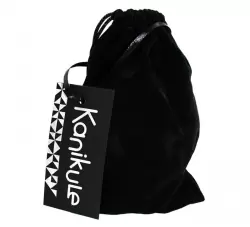 Большая алюминиевая анальная пробка Kanikule Large с кристаллом – серебристый с черным