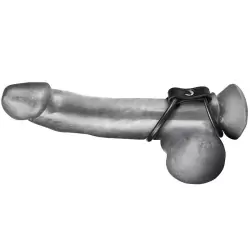 Двойное эрекционное кольцо на пенис и мошонку Duo Cock & Ball Ring – черный