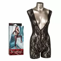 Элегантный кэтсьюит Scandal® Lace Body Suit, размер S/L, черный