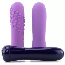 Дизайнерский мини массажер с двумя насадками Io - Lavender