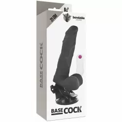 Вибромассажер с пультом управления BASECOCK REALISTIC BENDABLE REMOTE CONTROL BLACK 21 CM
