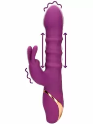 Мощный вибратор-кролик Orchidee Purple, с тремя движущимися кольцами, 24 см, 10 скоростей, фиолетовый