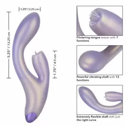 Изогнутый вибратор-кролик G-Love Gkiss, 19 см, 12 режимов, силикон, фиолетовый