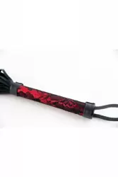 Флоггер 38 см с кружевной ручкой TOYFA Marcus – красный
