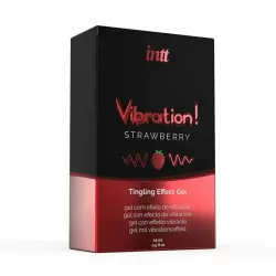 Жидкий интимный гель с эффектом вибрации Intt Strawberry - 15 мл.
