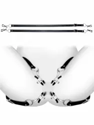 Расширяющие ремни Master Series с зажимами для половых губ, черные