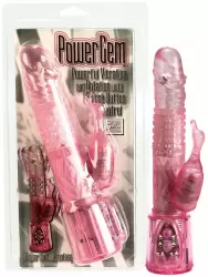 Вибромассажер Power Gem с клиторальным стимулятором в форме уточки – розовый