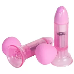 Вакуумные помпы для сосков Premium Range с вибрацией – розовая