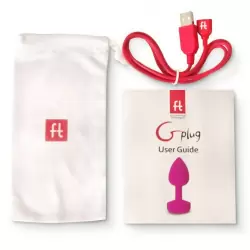 Большая аккумуляторная анальная пробка Gplug с вибрацией - розовый