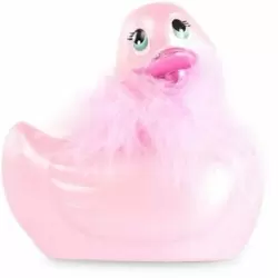 Вибратор-уточка с изящным боа Big Teaze Toys I Rub My Duckie 2.0, розовый