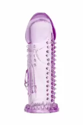Насадка на пенис TOYFA с клиторальным стимулятором - фиолетовый