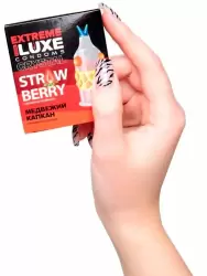 Стимулирующий презерватив Luxe Extreme Медвежий Капкан, 18,см, клубника, 1 шт.