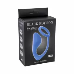 Мужской анальный стимулятор с кольцом на пенис Button Anal Plug Blue 4216-03Lola