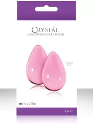 Вагинальные шарики большие из стекла Crystal Glass - Pink