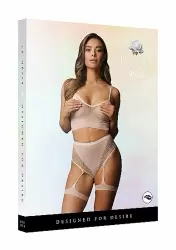 Эротический комплект из бра и высокими трусиками с гартерами от Shots