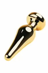 Металлическая анальная втулка TOYFA Metal с кристаллом цвета турмалина - золотистый с черным