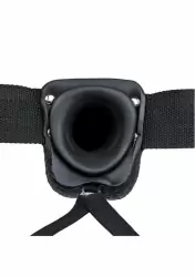 Реалистичный страпон RealRock (фаллопротез) с мошонкой, черный - 7''/ 18 см