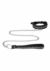 Ошейник Diamond Studded Collar With Leash