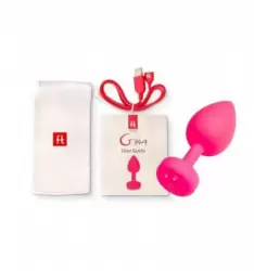 Большая аккумуляторная анальная пробка Gplug с вибрацией - розовый