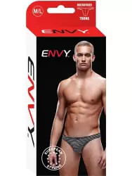 Черно-белые тонги, трусы мужские в полоску - M/L