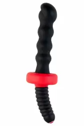 Анальный волнистый вибратор с двойным мотором TOYFA Black&Red – чёрный