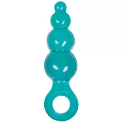 Анальная пробка с кольцом Jolie Ripples Medium – голубая