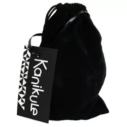 Средняя силиконовая анальная пробка Kanikule Medium с кристаллом – черный с розовым