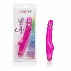 Блестящий вибромассажёр Calexotics Sparkle™ Radiant Ripple™- розовый