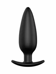 Вытянутая анальная пробка Erozon №07 Self Penetrating Butt Plug, 11 см, со смещенным центром тяжести, силикон, черный