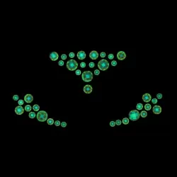 Декоративное украшение (камни) на клеевой основе Body Jewelry Stickers - Face - Glow in the Dark - O