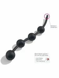 Анальная цепочка Mystim Garland Anal chain Booty L, для подключения к источнику электроимпульсов, со смещенным центром тяжести, черный