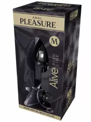 Металлическая анальная пробка Alive Mini Metal Butt, черный кристалл, 8 см, серебристый